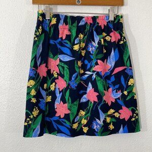 J Crew floral linen skirt with wide elastic waist